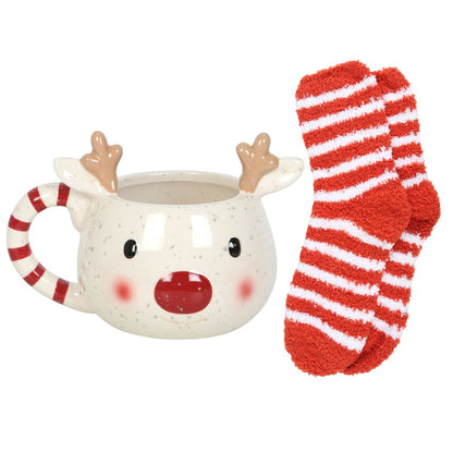 Bougie/Tasse Rudolph + Chausettes Cocon de cire