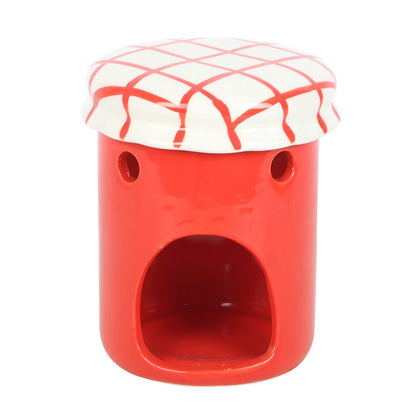Brûle-parfum Pot de confiture de fraises Cocon de cire