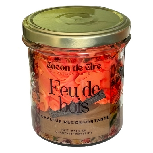 Bougie gourmande Feu de bois Cocon de cire