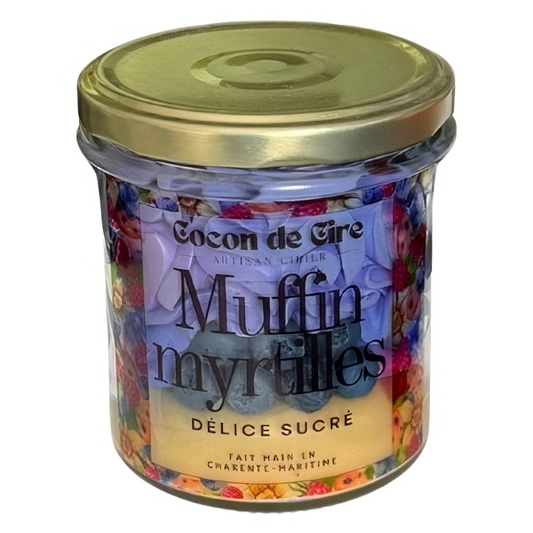 Bougie gourmande Muffin Myrtilles Cocon de cire