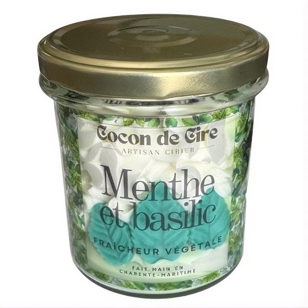 Bougie gourmande Menthe et basilic Cocon de cire