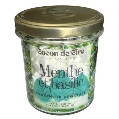 Bougie gourmande Menthe et basilic Cocon de cire