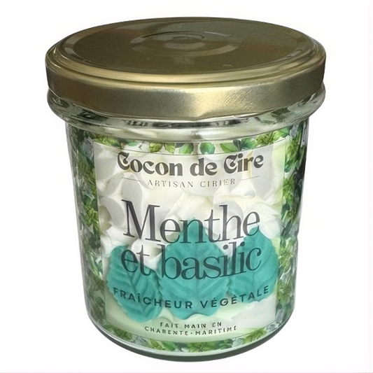 Bougie gourmande Menthe et basilic Cocon de cire