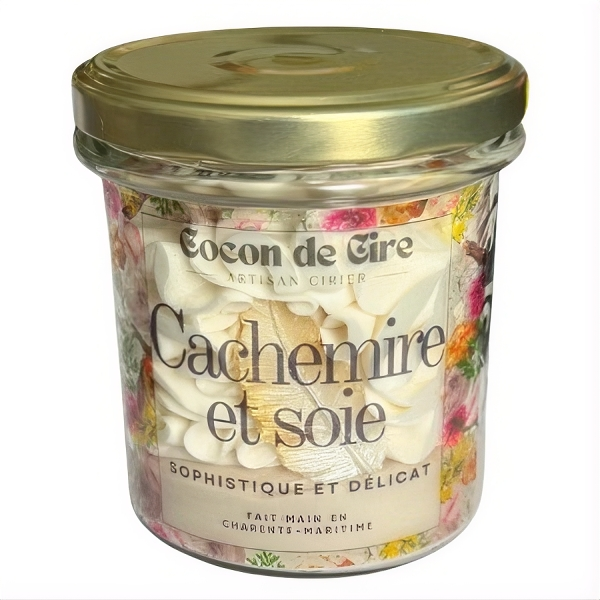 Bougie gourmande Cachemire et Soie Cocon de cire